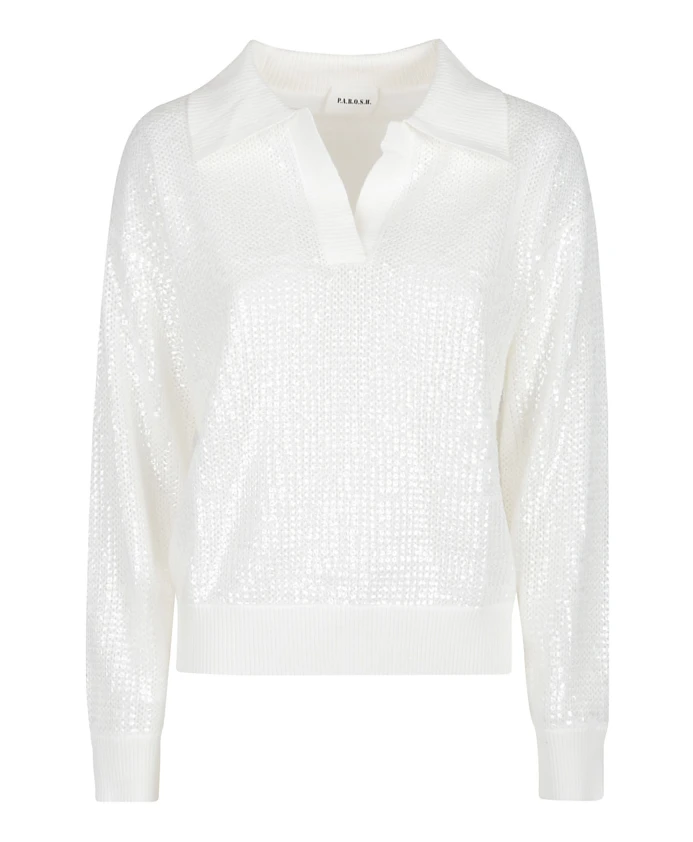 Свитер-Поло с высоким воротником кобальтового цвета P.A.R.O.S.H., белый
Свитер-Поло с высоким воротником кобальтового цвета P.A.R.O.S.H., белый