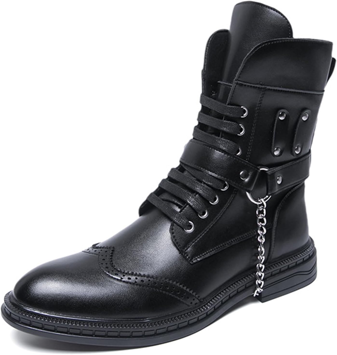 Мужские кожаные ботинки AZAGNEEM с высокой шнуровкой, цепочкой, комфортной круглой ноской, модной боковой молнией, броги, водонепроницаемые, противоскользящие, для делового повседневного стиля, ретро, черный
Мужские кожаные ботинки AZAGNEEM с высокой шнуровкой, цепочкой, комфортной круглой ноской, модной боковой молнией, броги, водонепроницаемые, противоскользящие, для делового повседневного стиля, ретро, черный