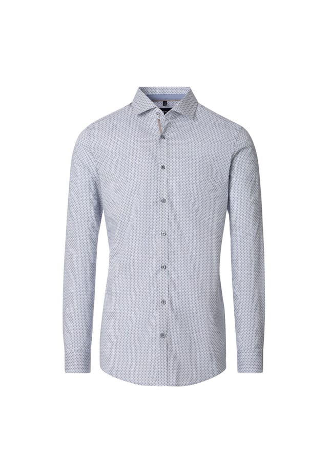 Рубашка с принтом в деловом стиле облегающая фигуру Venti, синий 
Рубашка с принтом в деловом стиле облегающая фигуру Venti, синий