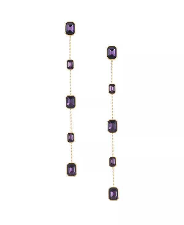 Культовые линейные серьги из латуни с покрытием из 18-каратного золота Ettika, amethyst
Культовые линейные серьги из латуни с покрытием из 18-каратного золота Ettika, amethyst