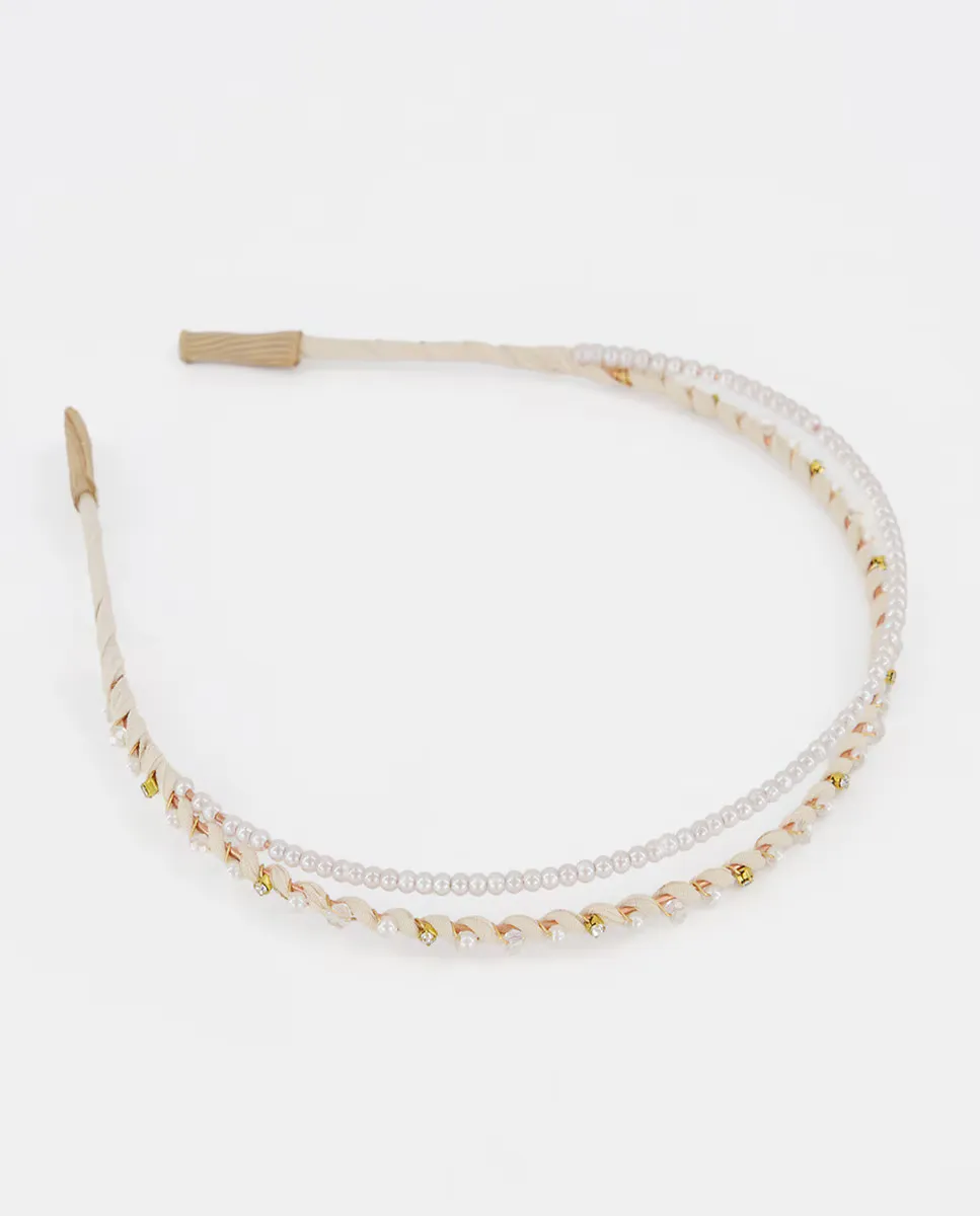 Тонкая повязка на голову на подкладке из ткани цвета экрю Pressume
Тонкая повязка на голову на подкладке из ткани цвета экрю Pressume