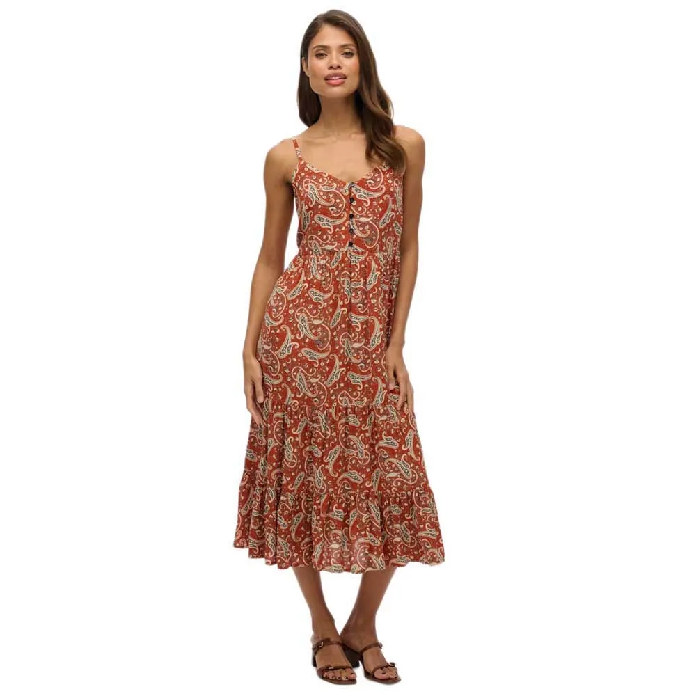 Платье Superdry Half Button Tiered midi, коричневый
Платье Superdry Half Button Tiered midi, коричневый