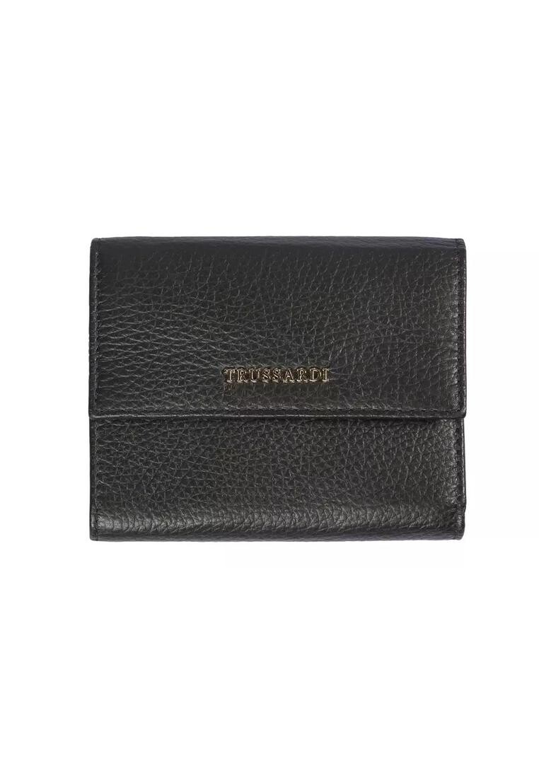 Кошелек из тисненой кожи с застежкой на кнопку Trussardi, черный
Кошелек из тисненой кожи с застежкой на кнопку Trussardi, черный