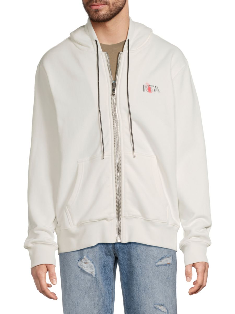 Хлопковая куртка с капюшоном и логотипом RTA, белый
Хлопковая куртка с капюшоном и логотипом RTA, белый