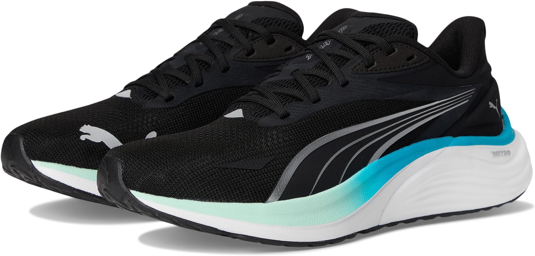 Кроссовки PUMA Men's Electrify Nitro 4 Running Shoes, Black/Mint Melt/Speed Blue
Кроссовки PUMA Men's Electrify Nitro 4 Running Shoes, Black/Mint Melt/Speed Blue