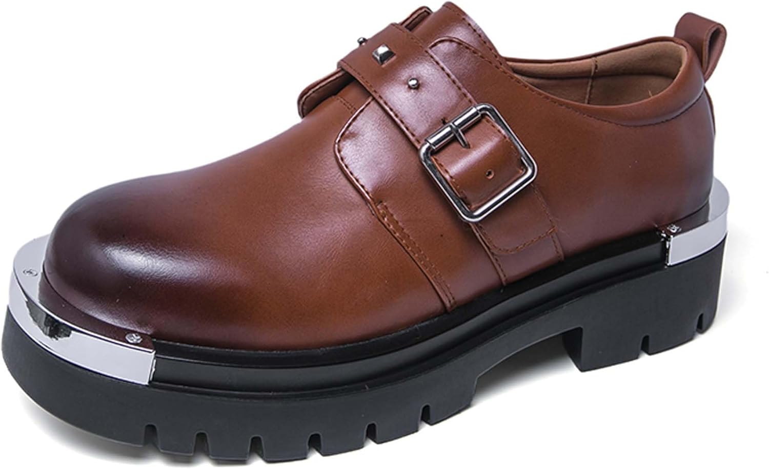 Мужские массивные дерби с модной металлической пряжкой и заклепками, противоскользящие деловые повседневные туфли, удобные офисные туфли под костюм, кроссовки для служебной формы Generic, коричневый
Мужские массивные дерби с модной металлической пряжкой и заклепками, противоскользящие деловые повседневные туфли, удобные офисные туфли под костюм, кроссовки для служебной формы Generic, коричневый