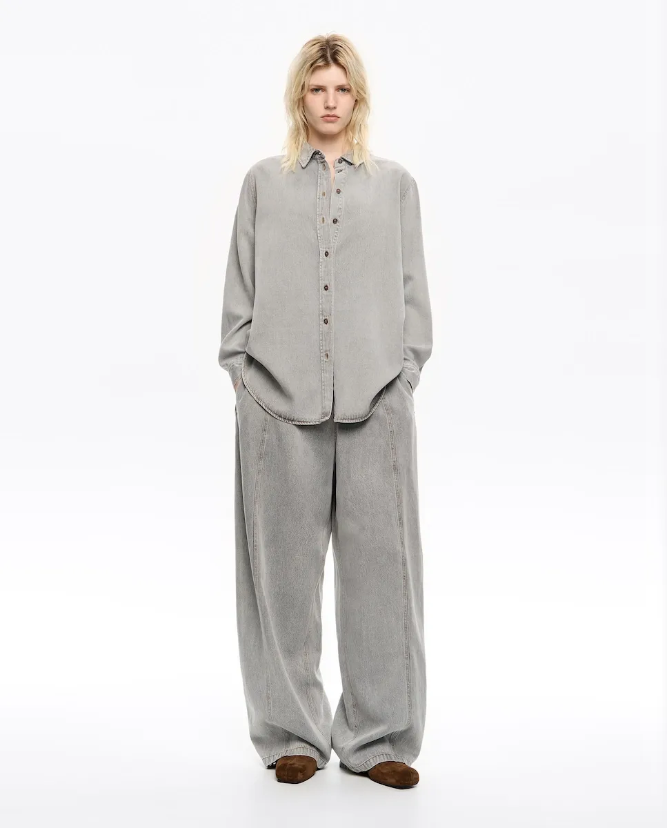 Женские широкие свободные джинсовые брюки Bimba y Lola, серый
Женские широкие свободные джинсовые брюки Bimba y Lola, серый