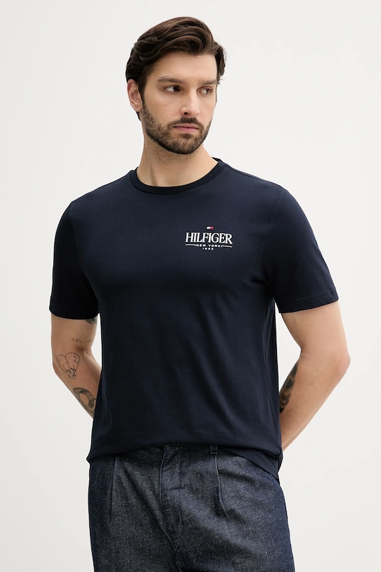 Хлопковая футболка Tommy Hilfiger, темно-синий 
Хлопковая футболка Tommy Hilfiger, темно-синий