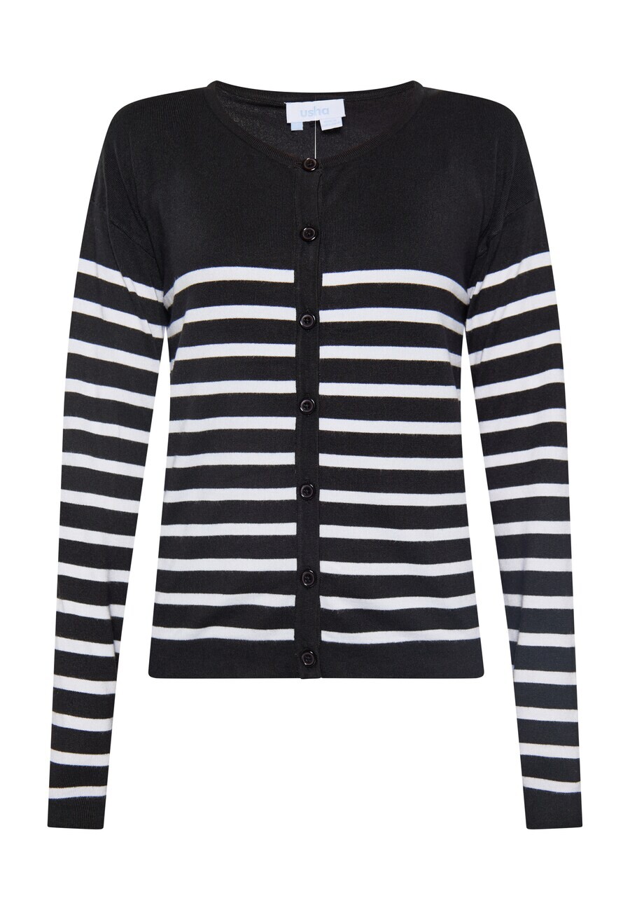 Вязаный кардиган usha BLUE LABEL Knit Cardigan, черный/белый
Вязаный кардиган usha BLUE LABEL Knit Cardigan, черный/белый