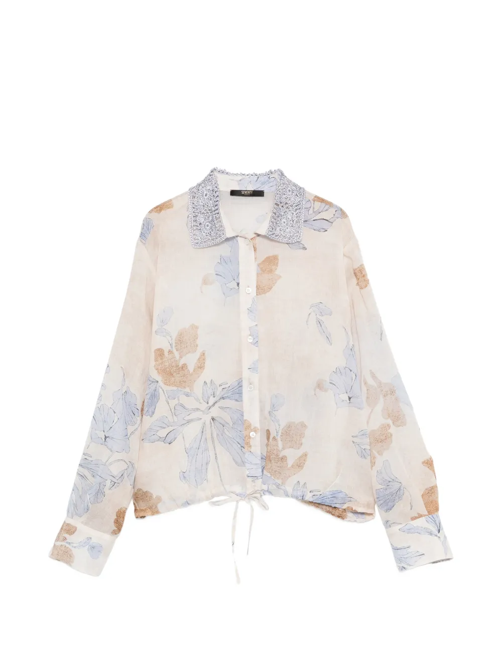 Топ с вязаным воротником с цветочным узором Seventy, бежевый
Топ с вязаным воротником с цветочным узором Seventy, бежевый