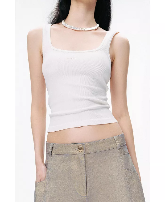 Женский укороченный топ с принтом NOCTURNE, белый 
Женский укороченный топ с принтом NOCTURNE, белый