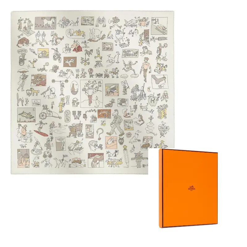 HERMES Шёлковый шарф женский белый, White
HERMES Шёлковый шарф женский белый, White