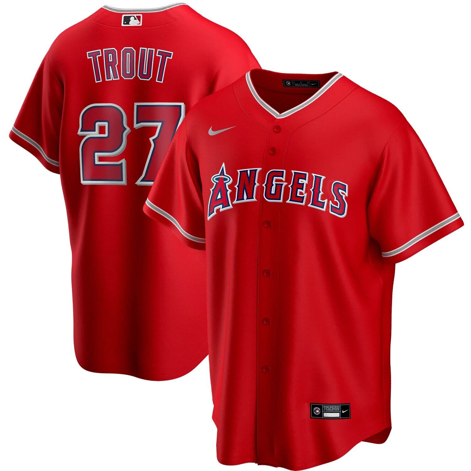 Мужская майка Майка Траута красного цвета Los Angeles Angels с альтернативной копией имени игрока Nike, Красный, Мужская майка Майка Траута красного цвета Los Angeles Angels с альтернативной копией имени игрока Nike