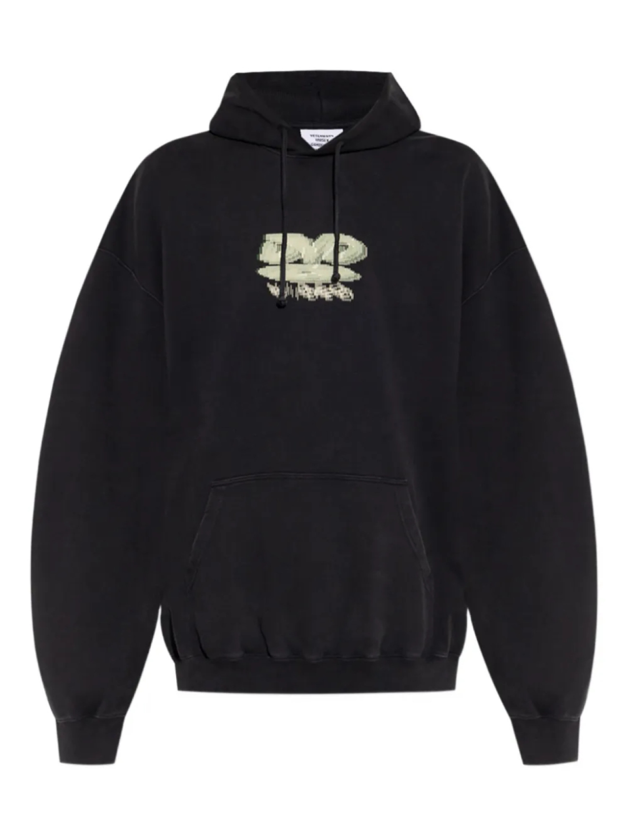 Толстовка с капюшоном из хлопка с графическим принтом VETEMENTS, черный 
Толстовка с капюшоном из хлопка с графическим принтом VETEMENTS, черный
