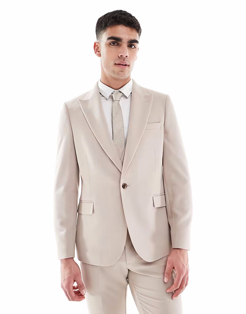 Узкий пиджак ASOS DESIGN из серо-коричневого фактурного шёлка
Узкий пиджак ASOS DESIGN из серо-коричневого фактурного шёлка