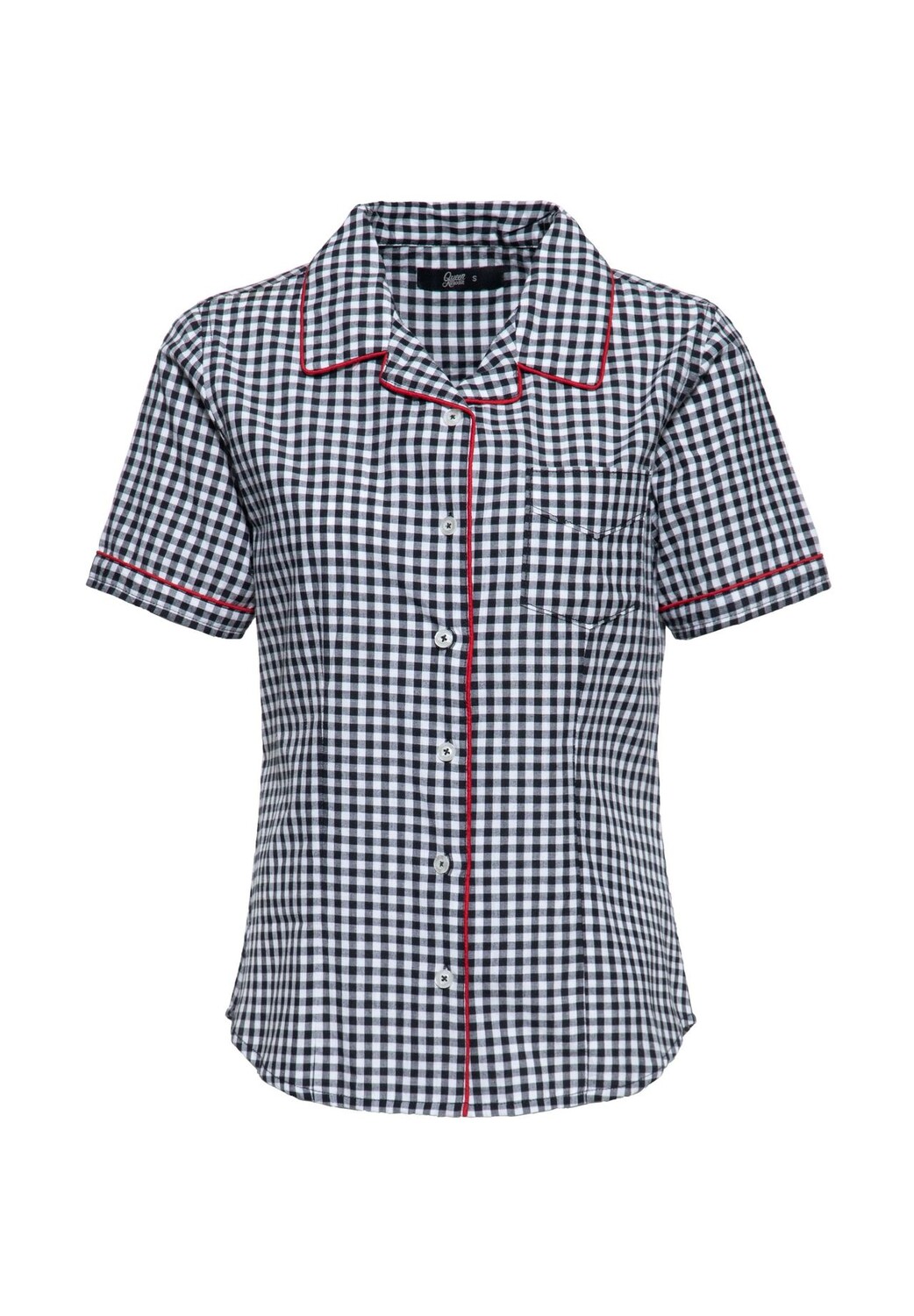 Рубашка с короткими рукавами и воротником с лацканами QUEEN KEROSIN, черный
Рубашка с короткими рукавами и воротником с лацканами QUEEN KEROSIN, черный