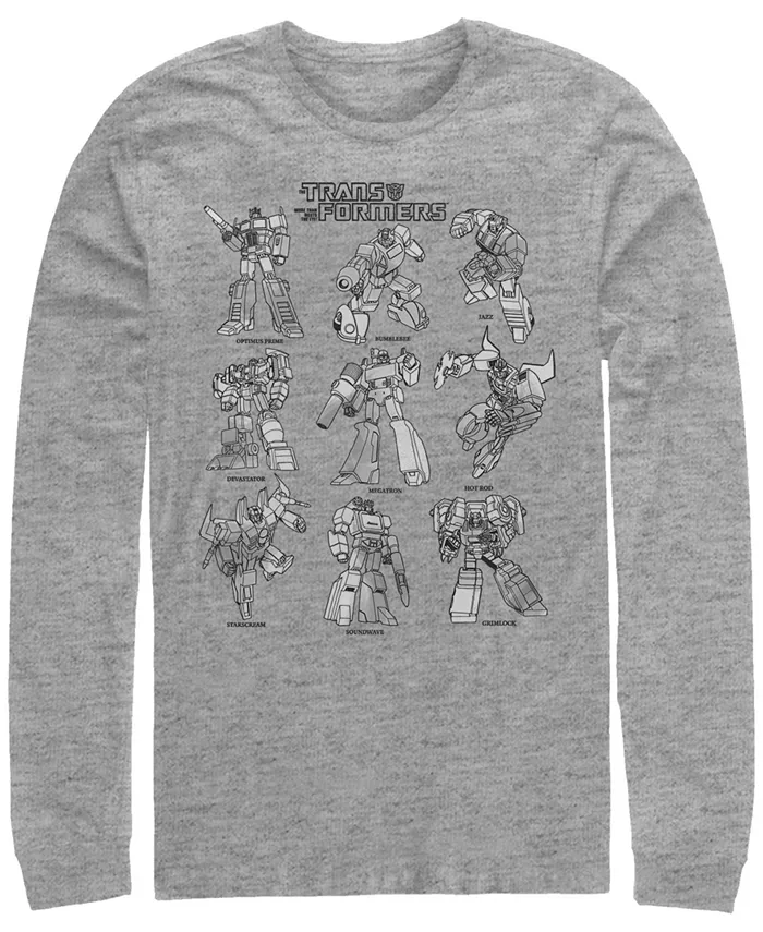 Мужская футболка Transformers Textbook с длинным рукавом Fifth Sun, серый 
Мужская футболка Transformers Textbook с длинным рукавом Fifth Sun, серый