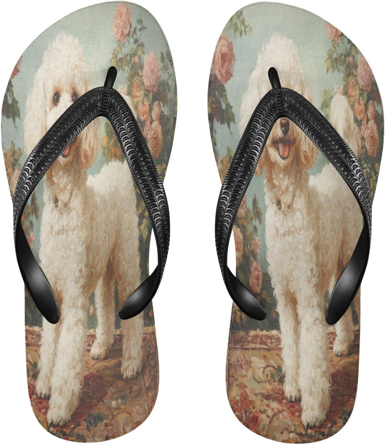 Шлепанцы Poodle Roses Carpet Flip Flops для пляжа и душа, резинескользящие летние тапочки для ходьбы, обувь для мужчин и женщин Sinestour
Шлепанцы Poodle Roses Carpet Flip Flops для пляжа и душа, резинескользящие летние тапочки для ходьбы, обувь для мужчин и женщин Sinestour