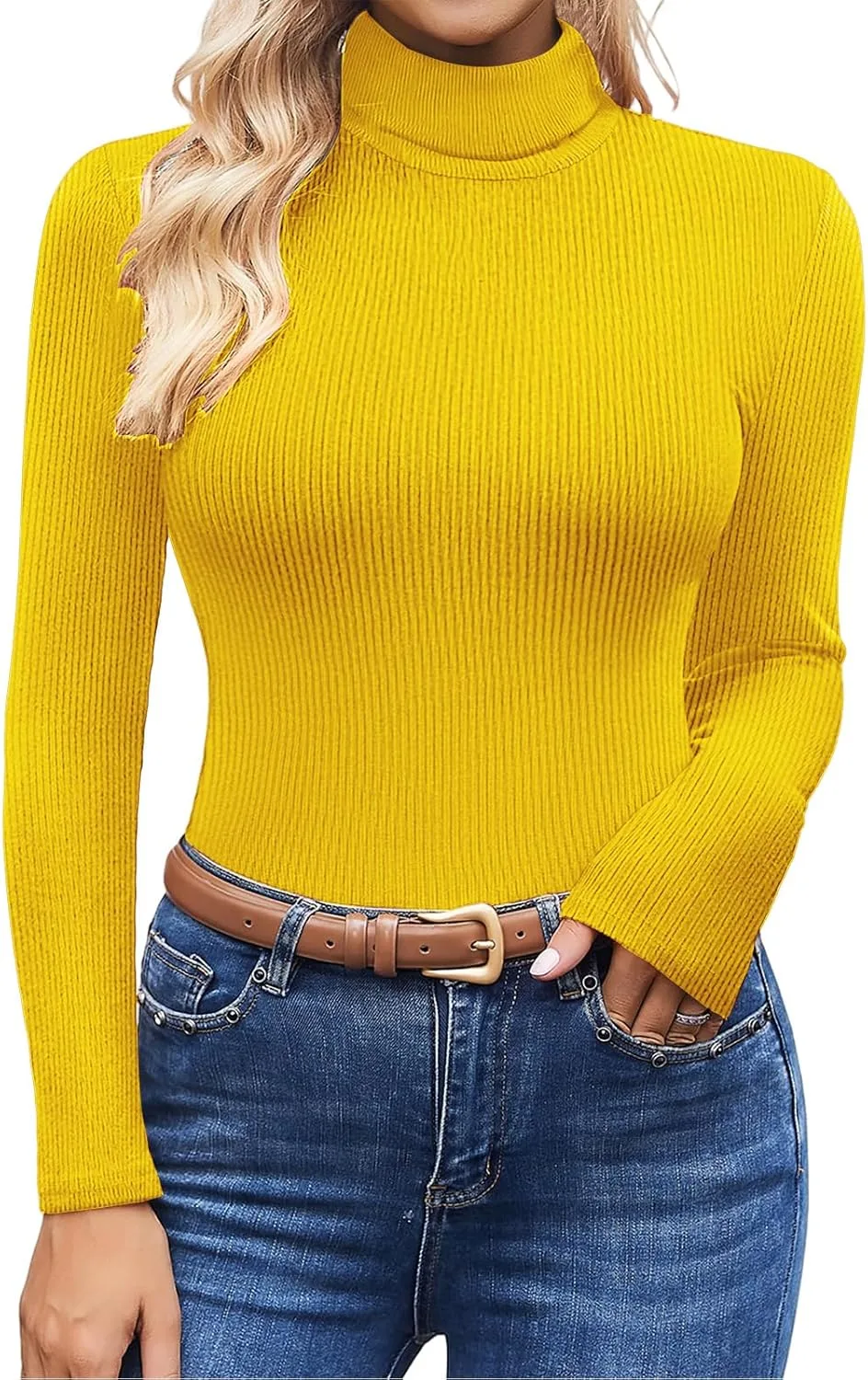 Женский водолазка с длинным рукавом, рифленая, приталенная
Женский водолазка с длинным рукавом, рифленая, приталенная