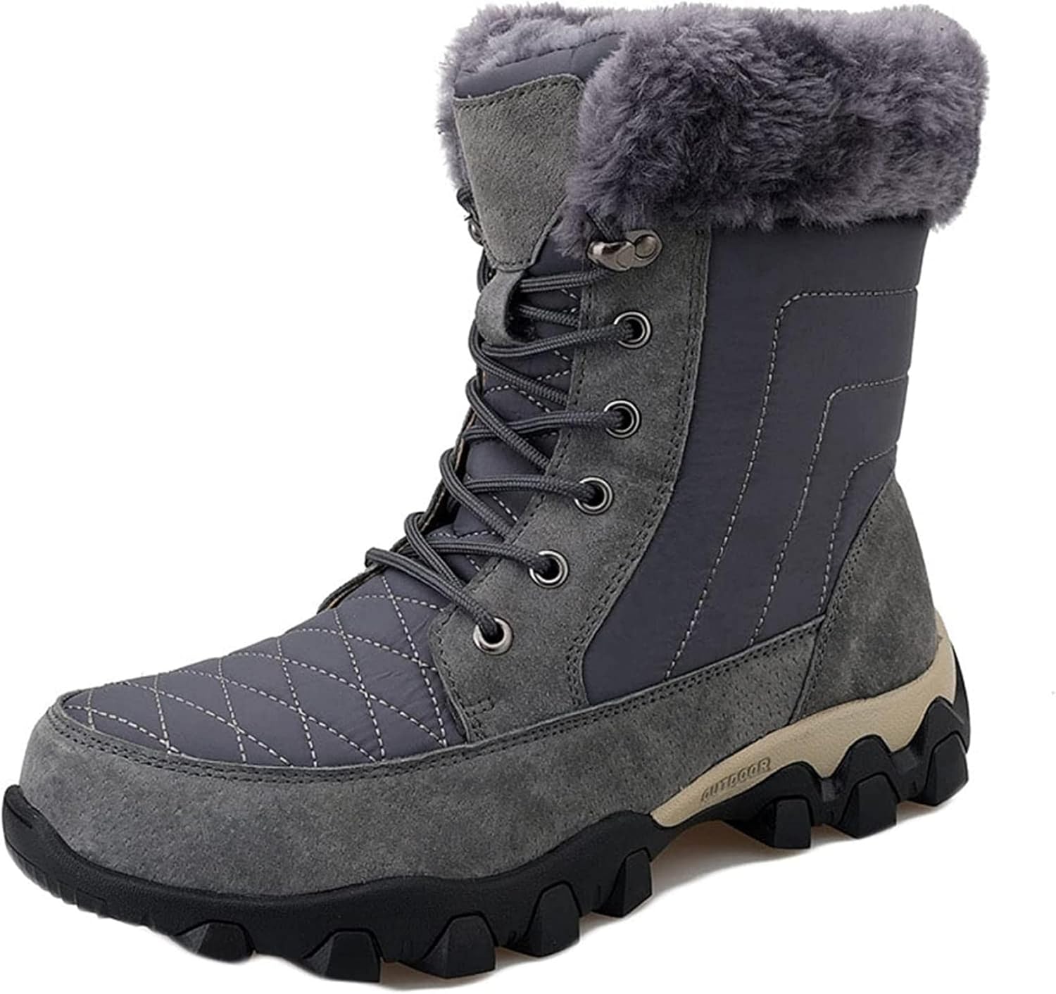 Мужские зимние ботинки Yiozoi, водонепроницаемые, высокой посадки, для ходьбы, с круглым носком, полностью меховые, на шнуровке, противоскользящие, удобные, повседневные ботинки до щиколотки, серый
Мужские зимние ботинки Yiozoi, водонепроницаемые, высокой посадки, для ходьбы, с круглым носком, полностью меховые, на шнуровке, противоскользящие, удобные, повседневные ботинки до щиколотки, серый