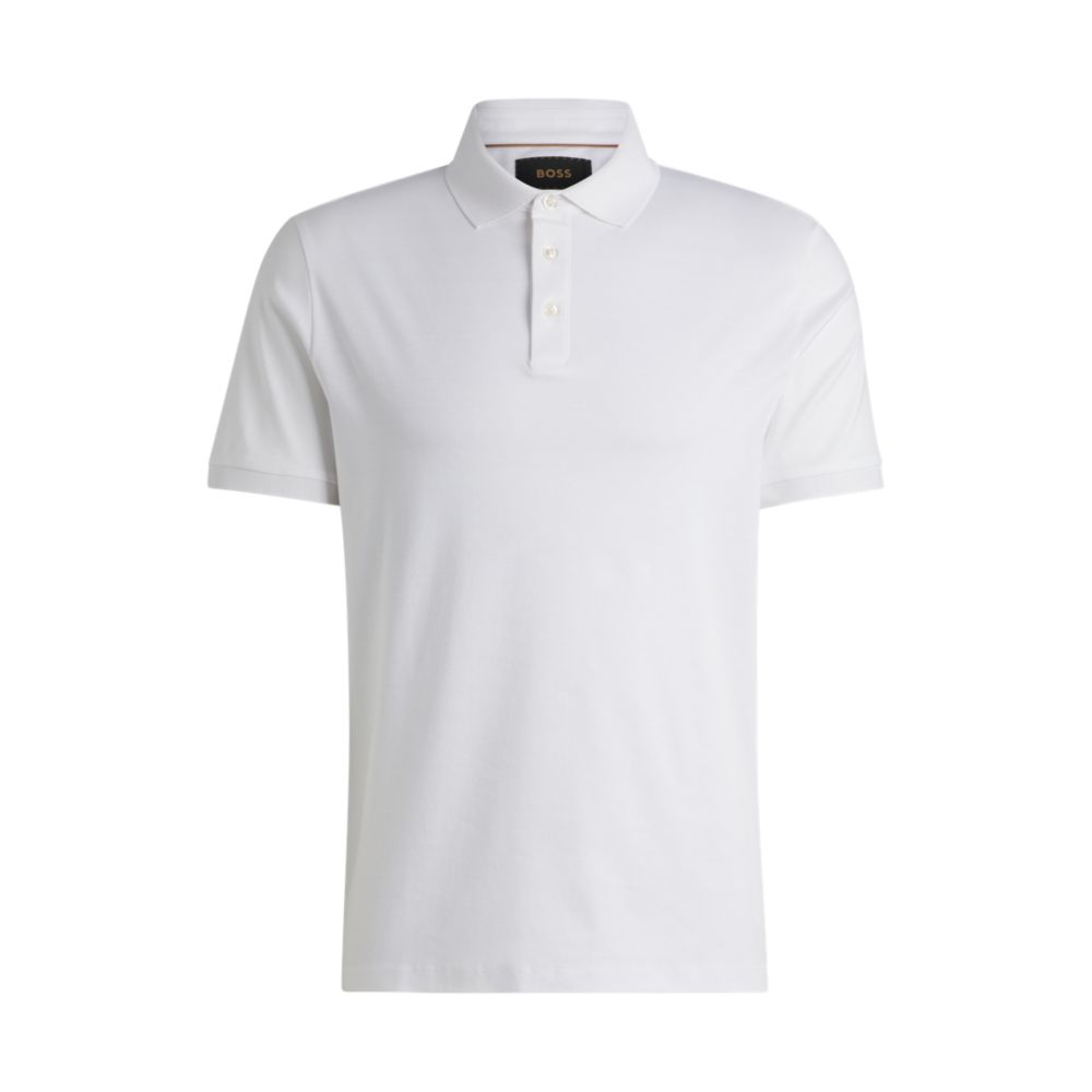 Рубашка поло прямого кроя из мерсеризованного итальянского хлопка BOSS, белый
Рубашка поло прямого кроя из мерсеризованного итальянского хлопка BOSS, белый