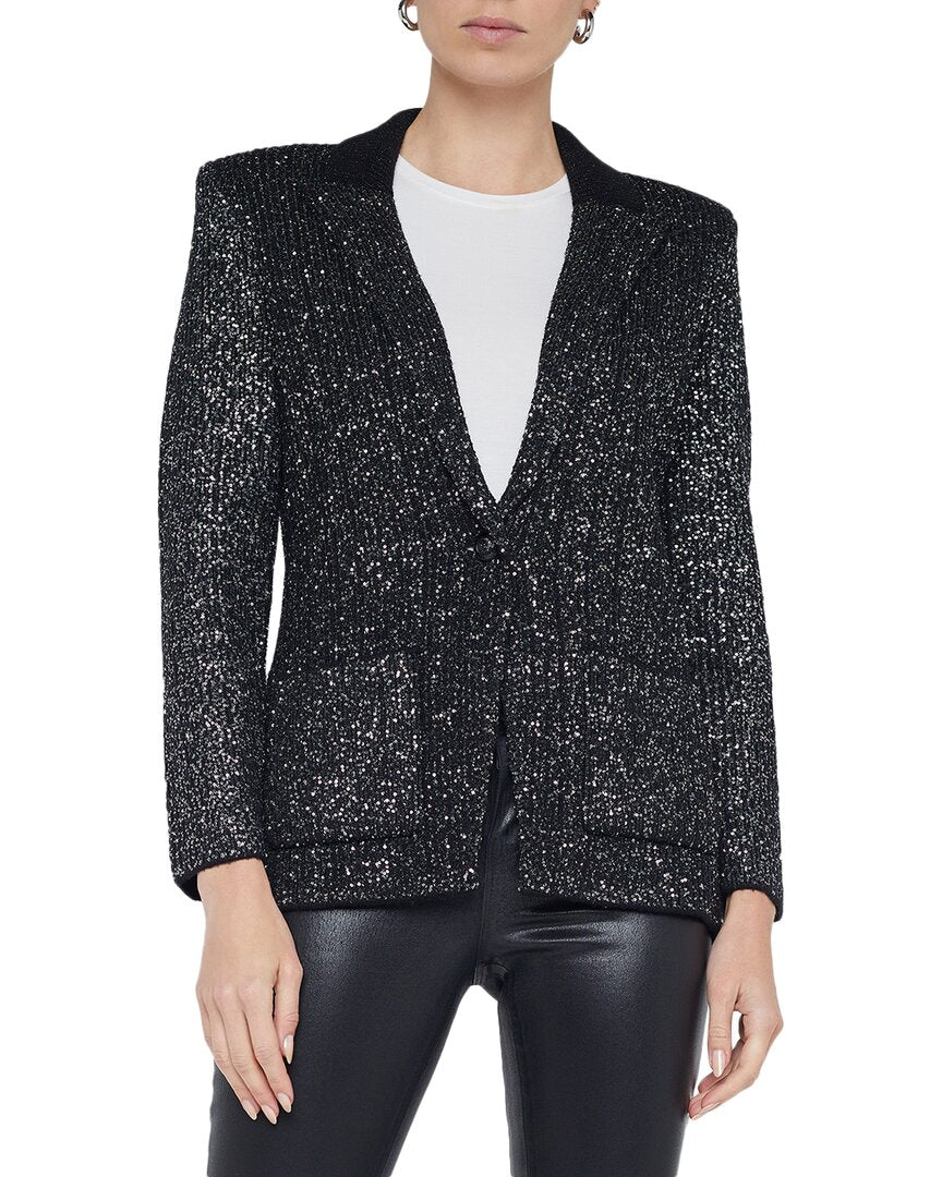 Леонора С пайетками вязаный блейзер L'Agence, черный
Леонора С пайетками вязаный блейзер L'Agence, черный