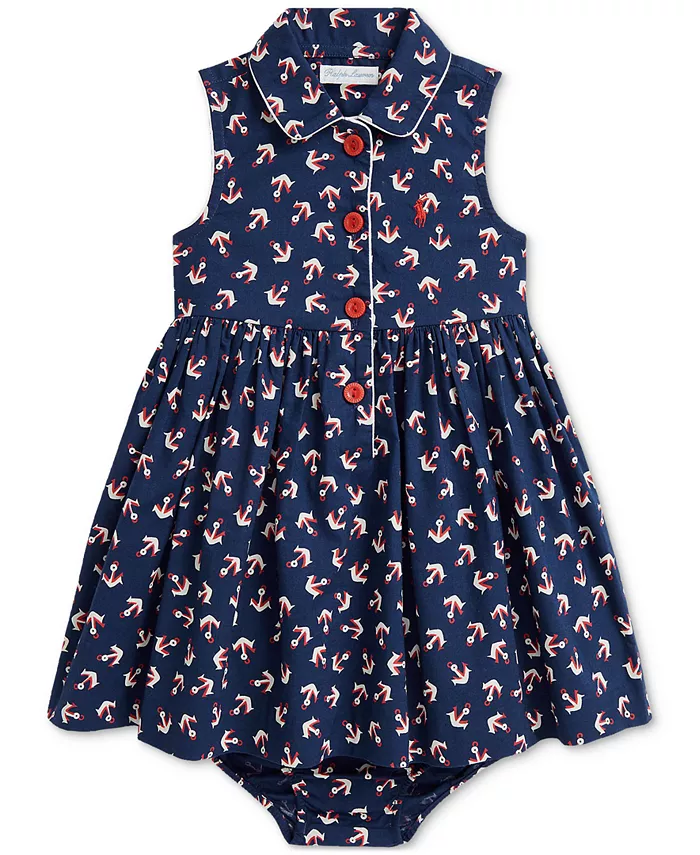 Детское хлопковое платье-рубашка с якорным принтом для девочек Polo Ralph Lauren, синий
Детское хлопковое платье-рубашка с якорным принтом для девочек Polo Ralph Lauren, синий