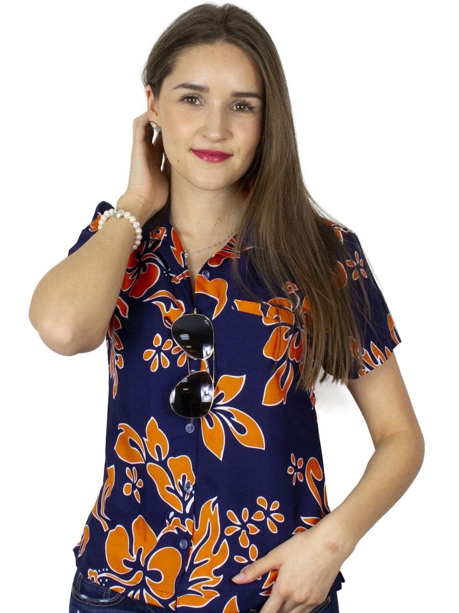 Блуза King Kameha Hibiscus Blue Line, оранжевый
Блуза King Kameha Hibiscus Blue Line, оранжевый