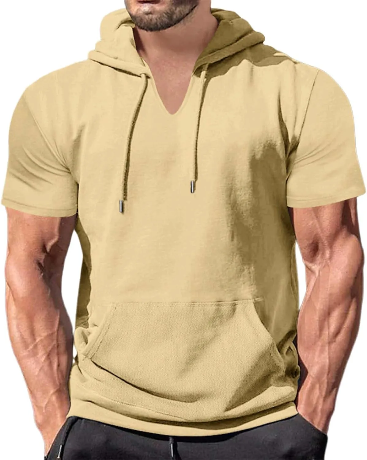 Футболка с капюшоном V-образного выреза для мужчин
Футболка с капюшоном V-образного выреза для мужчин