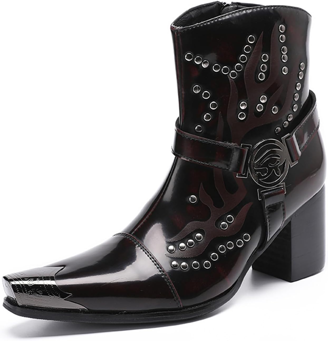 Мужские ботинки CHUUMEE с ремнем, шипами, ковбойские, с металлическим заостренным носком, ботинки до щиколотки, модные западные мотоциклетные ботинки, черный
Мужские ботинки CHUUMEE с ремнем, шипами, ковбойские, с металлическим заостренным носком, ботинки до щиколотки, модные западные мотоциклетные ботинки, черный