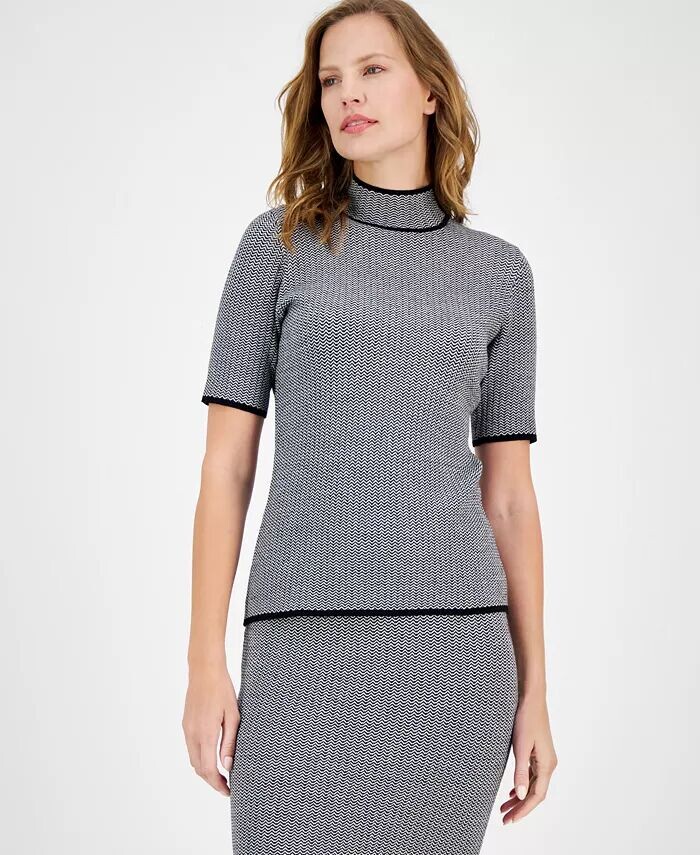 Женский принтованный свитер с коротким рукавом и воротником-стойкой Anne Klein, черный
Женский принтованный свитер с коротким рукавом и воротником-стойкой Anne Klein, черный