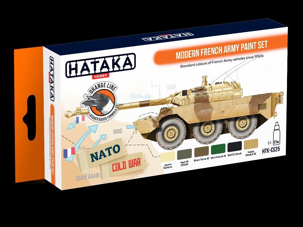 Hataka Hobby, набор красок для моделирования, Orange Line, HTK-CS25 Набор красок Modern French Army, 6 x 17 мл
Hataka Hobby, набор красок для моделирования, Orange Line, HTK-CS25 Набор красок Modern French Army, 6 x 17 мл