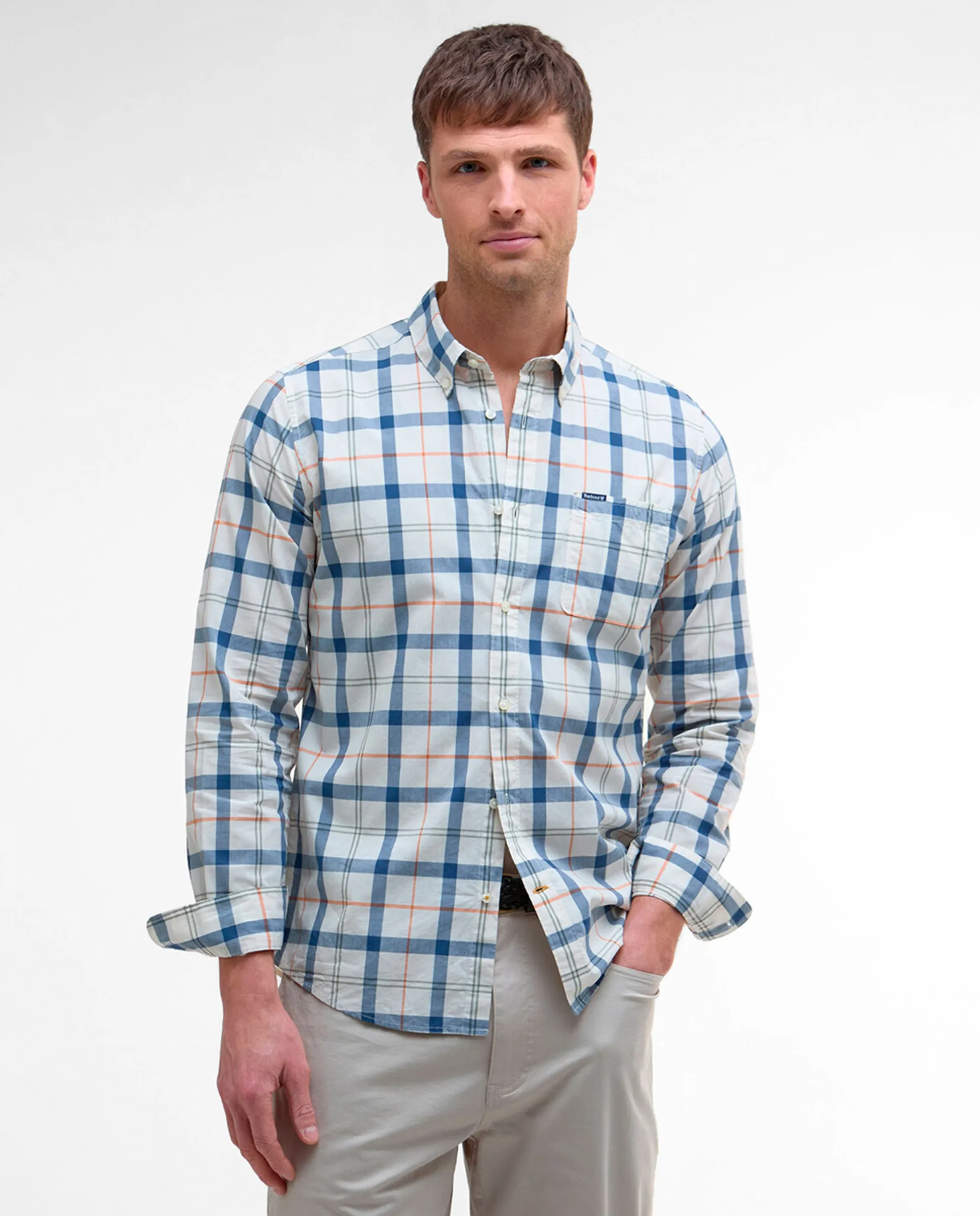 Мужская рубашка с длинным рукавом в клетку Barbour, бежевый
Мужская рубашка с длинным рукавом в клетку Barbour, бежевый