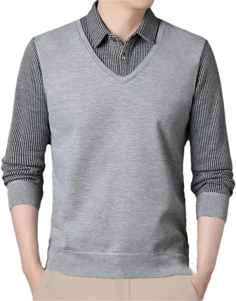 Мужской свитер с воротником-лацканом и клетчатым принтом
Мужской свитер с воротником-лацканом и клетчатым принтом