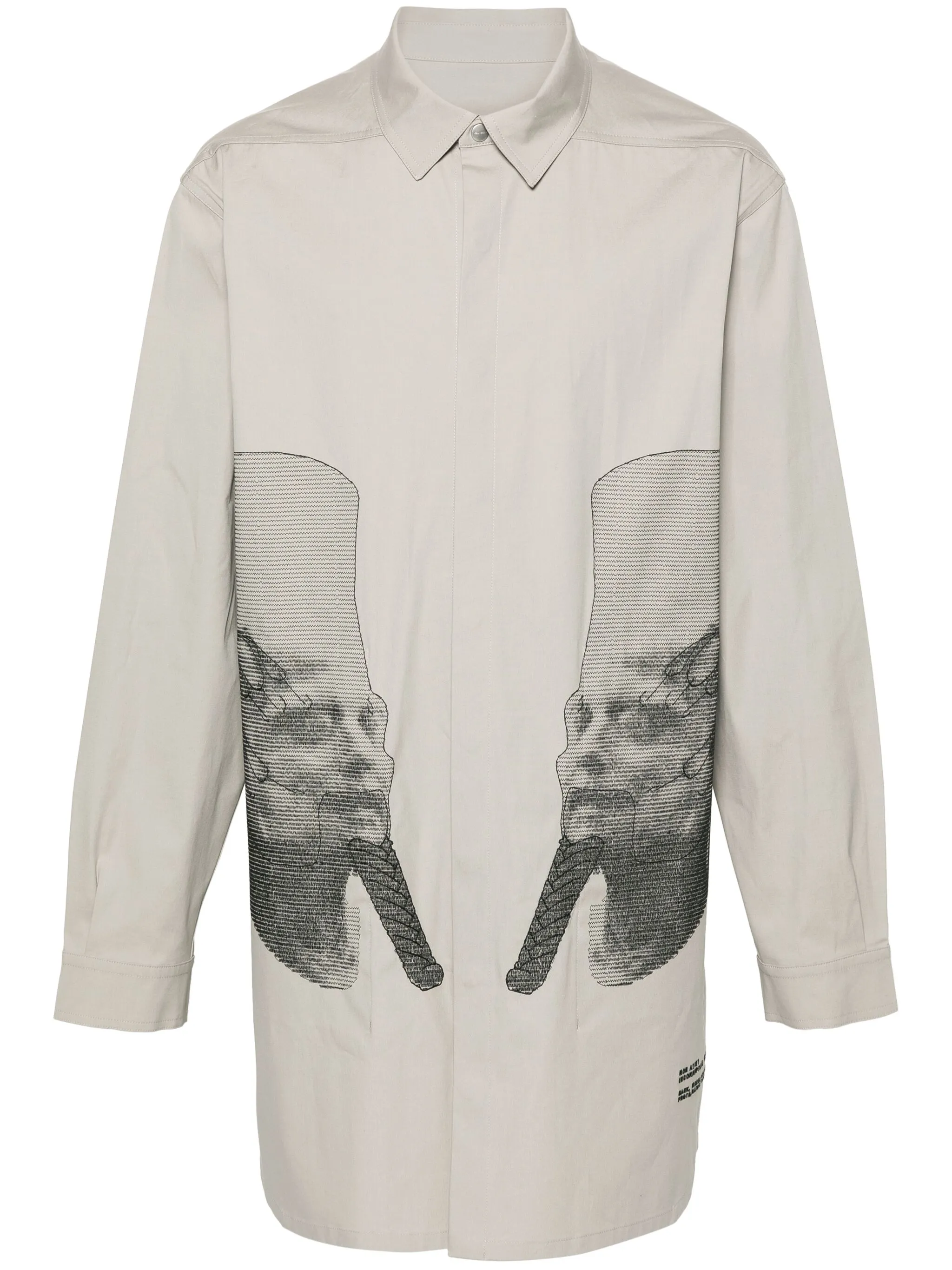 Куртка-рубашка с вышивкой Rick Owens, серый
Куртка-рубашка с вышивкой Rick Owens, серый