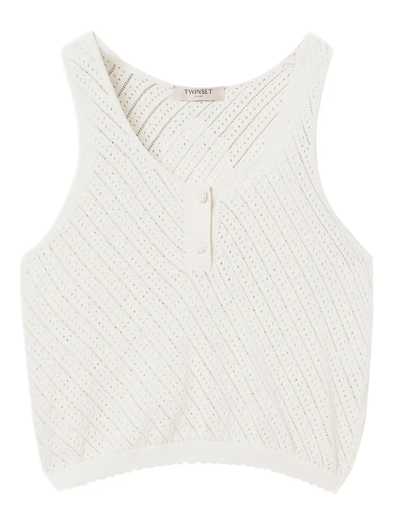 Вязаный топ без рукавов TWINSET, белый
Вязаный топ без рукавов TWINSET, белый