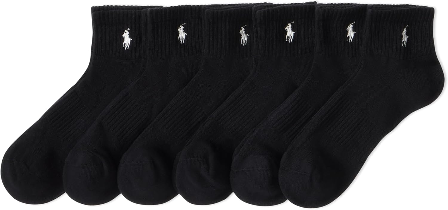 POLO RALPH LAUREN Мужские классические спортивные однотонные носки до щиколотки - набор из 6 пар - спортивные с мягкой подкладкой из хлопка, Black
POLO RALPH LAUREN Мужские классические спортивные однотонные носки до щиколотки - набор из 6 пар - спортивные с мягкой подкладкой из хлопка, Black