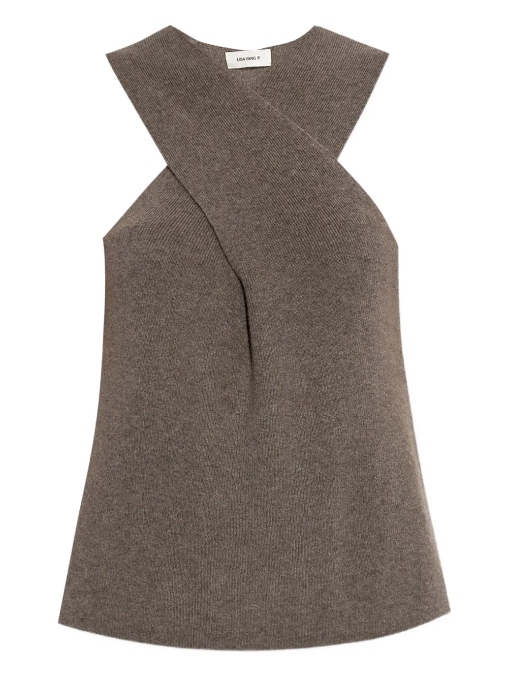 Топ в рубчик с перекрестными бретелями Lisa Yang, коричневый
Топ в рубчик с перекрестными бретелями Lisa Yang, коричневый
