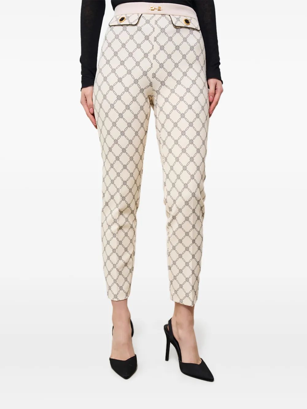 Брюки с ромбовидным узором Elisabetta Franchi, нейтральный
Брюки с ромбовидным узором Elisabetta Franchi, нейтральный