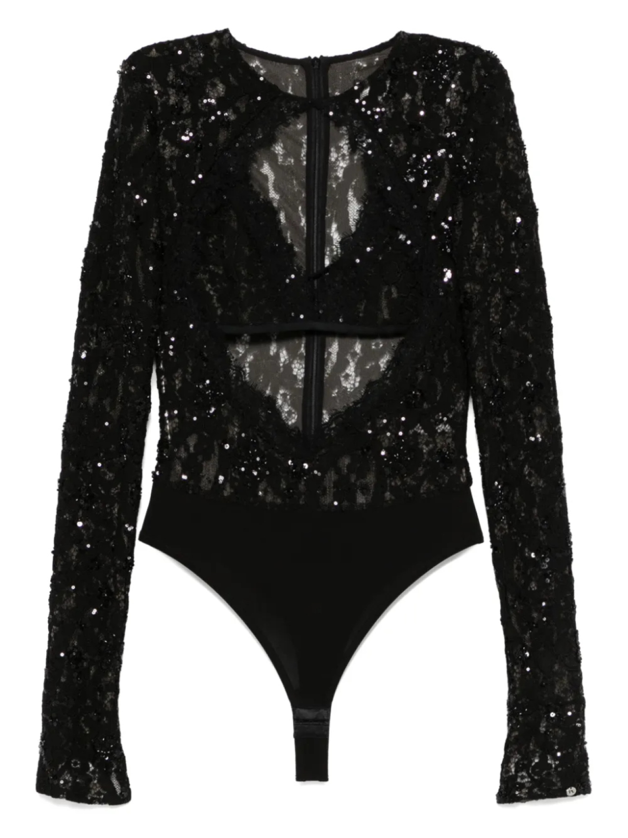 Боди из кружева с пайетками NISSA, черный
Боди из кружева с пайетками NISSA, черный