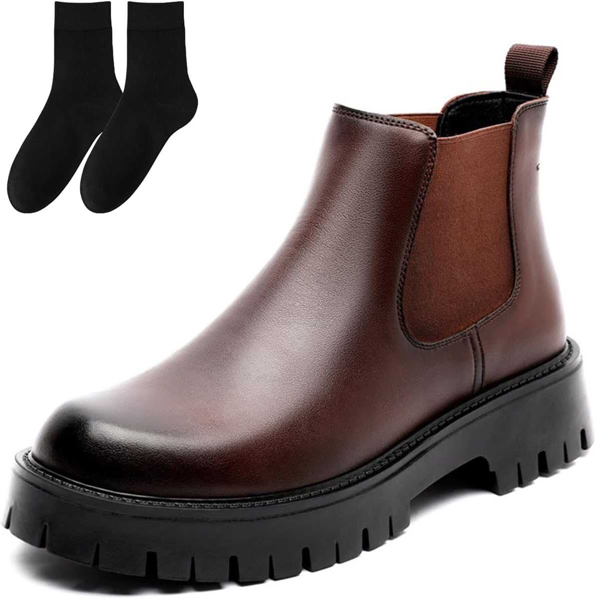 Мужские кожаные ботильоны челси, классические стильные ботильоны без шнурков, повседневные ботильоны с противоскользящей подошвой Generic, коричневый
Мужские кожаные ботильоны челси, классические стильные ботильоны без шнурков, повседневные ботильоны с противоскользящей подошвой Generic, коричневый