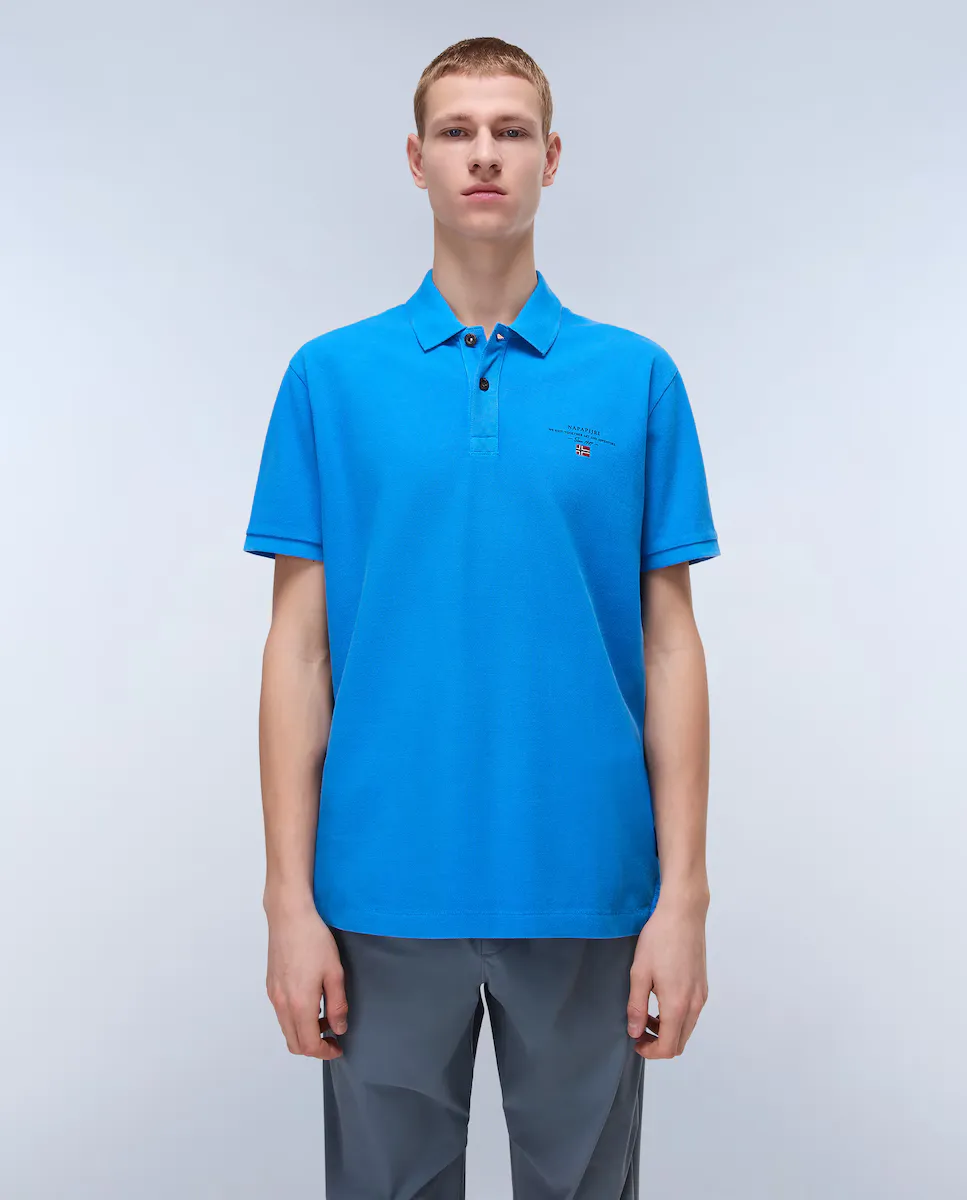 Elbas мужская рубашка-поло из пике с короткими рукавами Napapijri, синий 
Elbas мужская рубашка-поло из пике с короткими рукавами Napapijri, синий