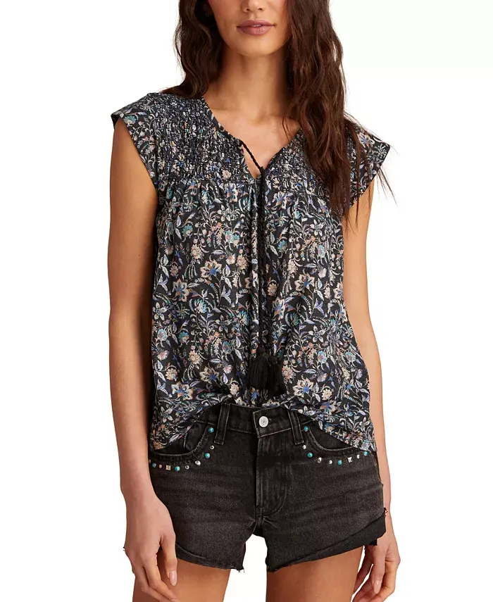 Женский топ с цветочным принтом, сборкой и завязками с кисточками Lucky Brand, мультиколор
Женский топ с цветочным принтом, сборкой и завязками с кисточками Lucky Brand, мультиколор