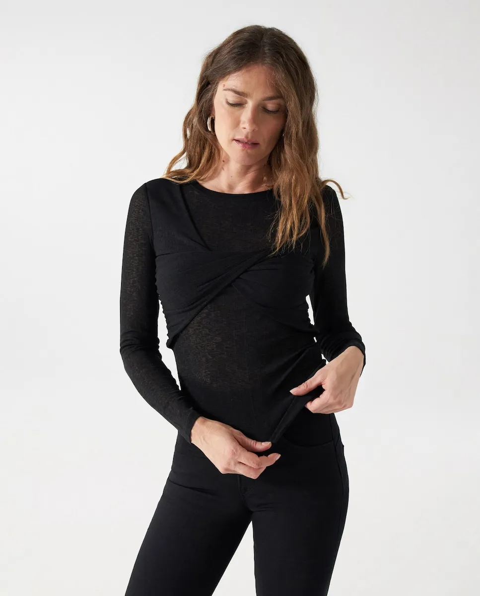 Женская футболка с длинным рукавом и перекрестной деталью Salsa Jeans, черный
Женская футболка с длинным рукавом и перекрестной деталью Salsa Jeans, черный