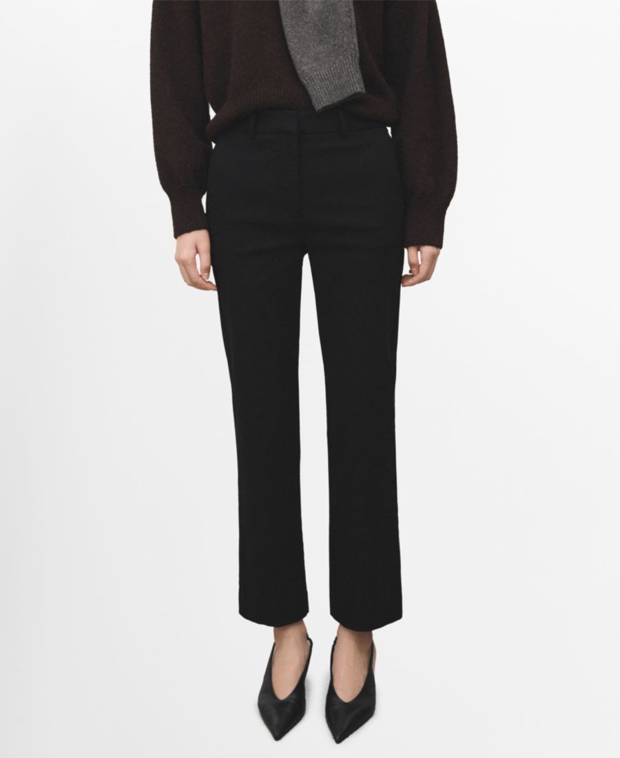 Женские укороченные брюки прямого кроя MANGO, Black
Женские укороченные брюки прямого кроя MANGO, Black