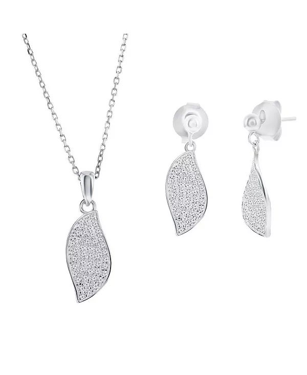 Комплект из колье и серег из стерлингового серебра с волнистым узором из фианитов Simona, silver
Комплект из колье и серег из стерлингового серебра с волнистым узором из фианитов Simona, silver
