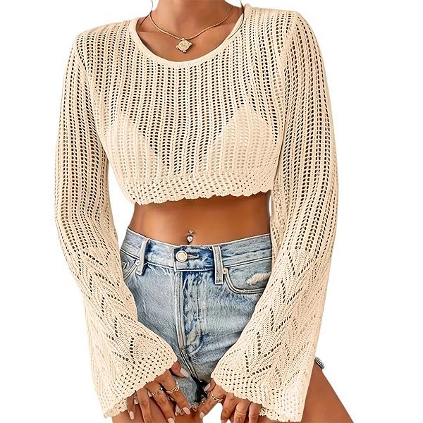 Женский вязаный свитер легкий укороченный с длинным рукавом Yesfashion, Apricot
Женский вязаный свитер легкий укороченный с длинным рукавом Yesfashion, Apricot