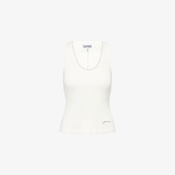 Футболка-майка Ganni с круглым вырезом и логотипом, белый
Футболка-майка Ganni с круглым вырезом и логотипом, белый
