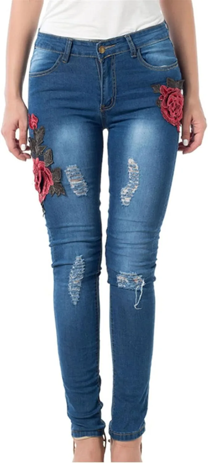 Женские джинсы с вышивкой и потертостями Mid Rise Skinny DGHM-JLMY
Женские джинсы с вышивкой и потертостями Mid Rise Skinny DGHM-JLMY