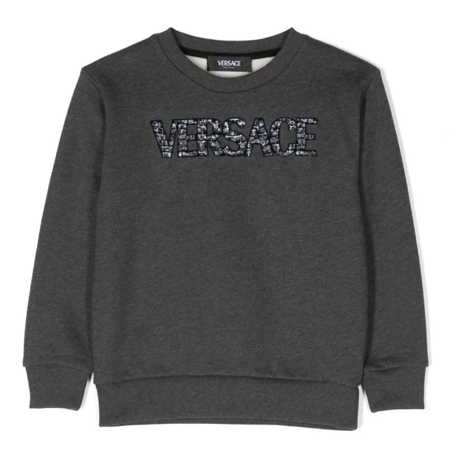 Молодежный Versace Boys Логотип Вышитый Свитшот, Размер 10Y Young Versace, серый 
Молодежный Versace Boys Логотип Вышитый Свитшот, Размер 10Y Young Versace, серый